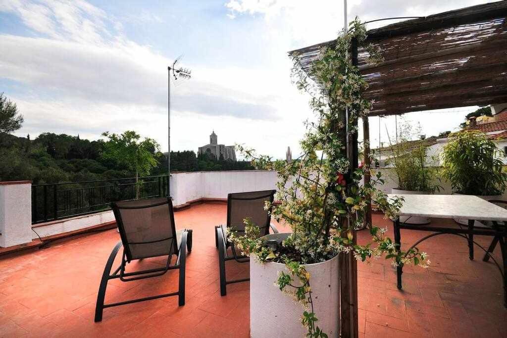 Apartamento Con Increibles Vistas Y Terraza Girona Eksteriør billede