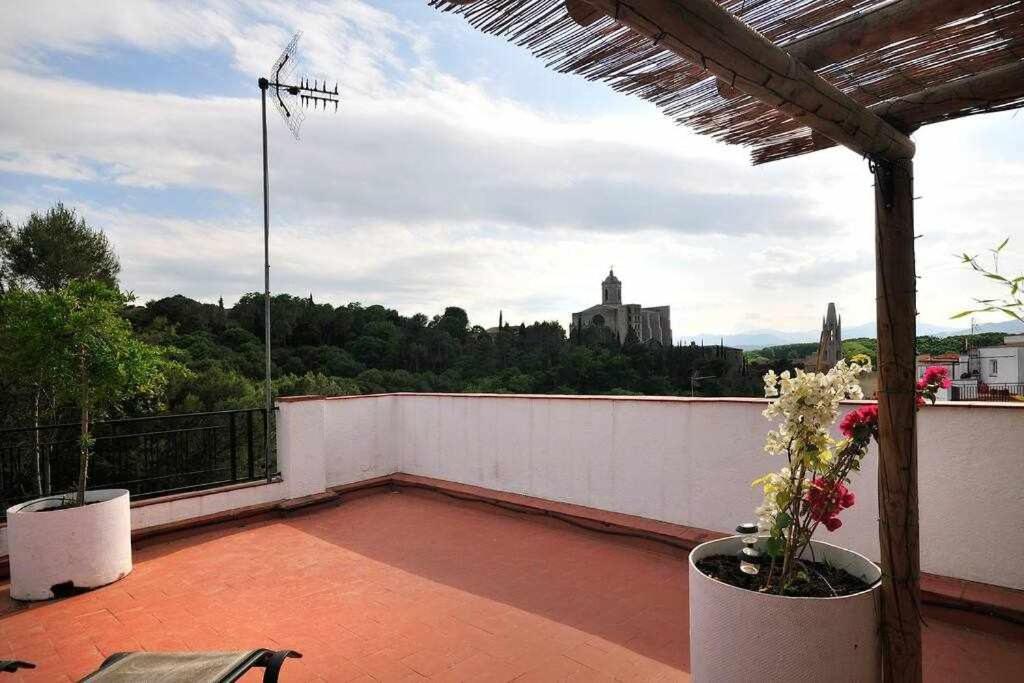 Apartamento Con Increibles Vistas Y Terraza Girona Eksteriør billede